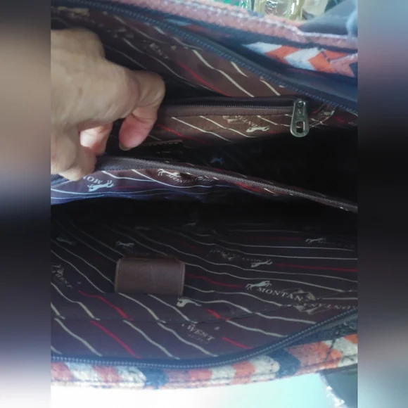 Montana West Vibrant Orange and Brown Tote - Picture 6 of 11